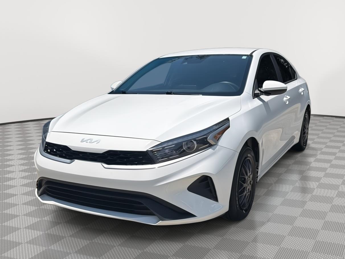 Clear White 2024 Kia Forte Sedan Front-Wheel Drive Continuously Variable Transmission