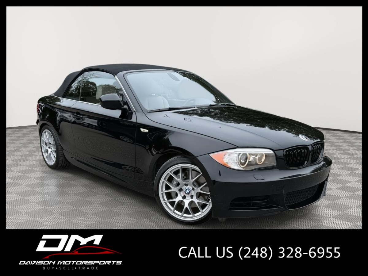 Jet Black 2013 BMW 1 Series Convertible Rear-Wheel Drive 6-Speed Manual