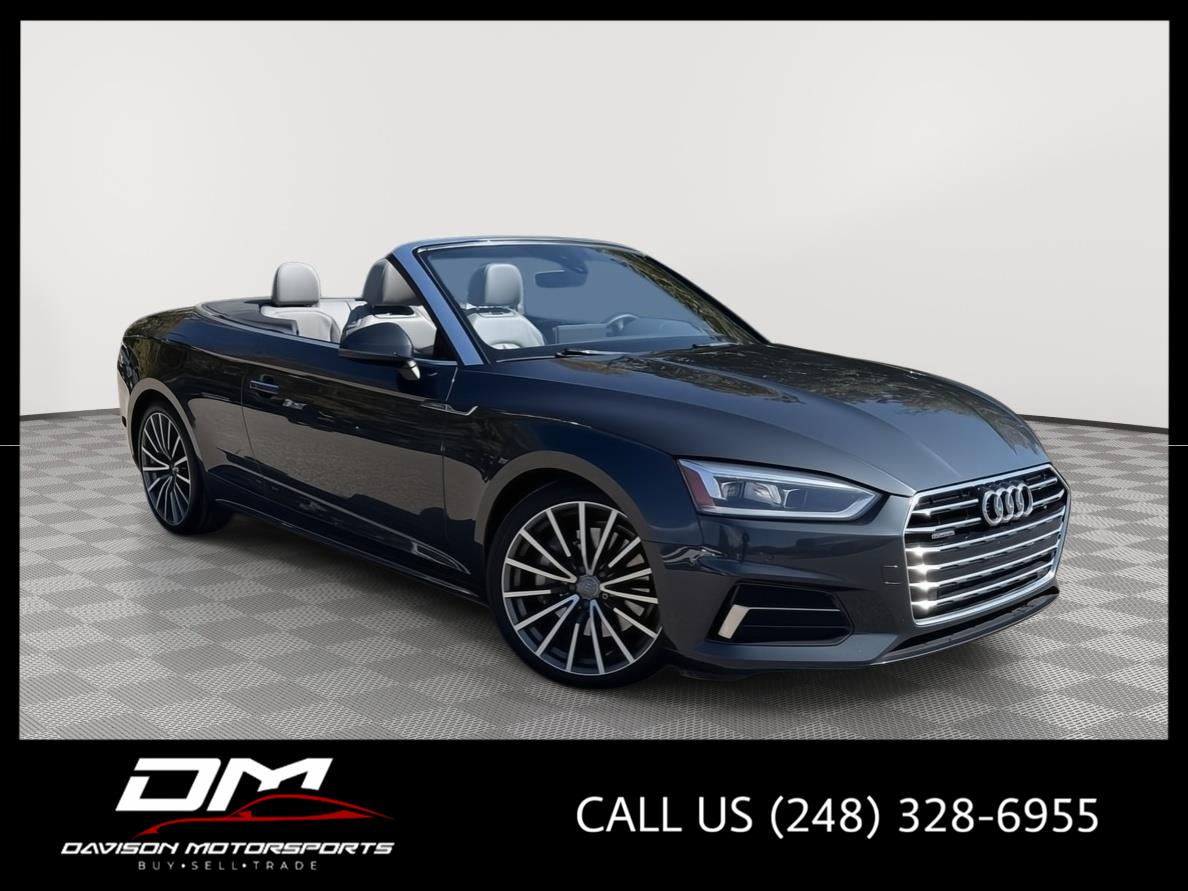 Monsoon Gray Metallic/Black Roof 2018 Audi A5 Convertible All-Wheel Drive Automatic
