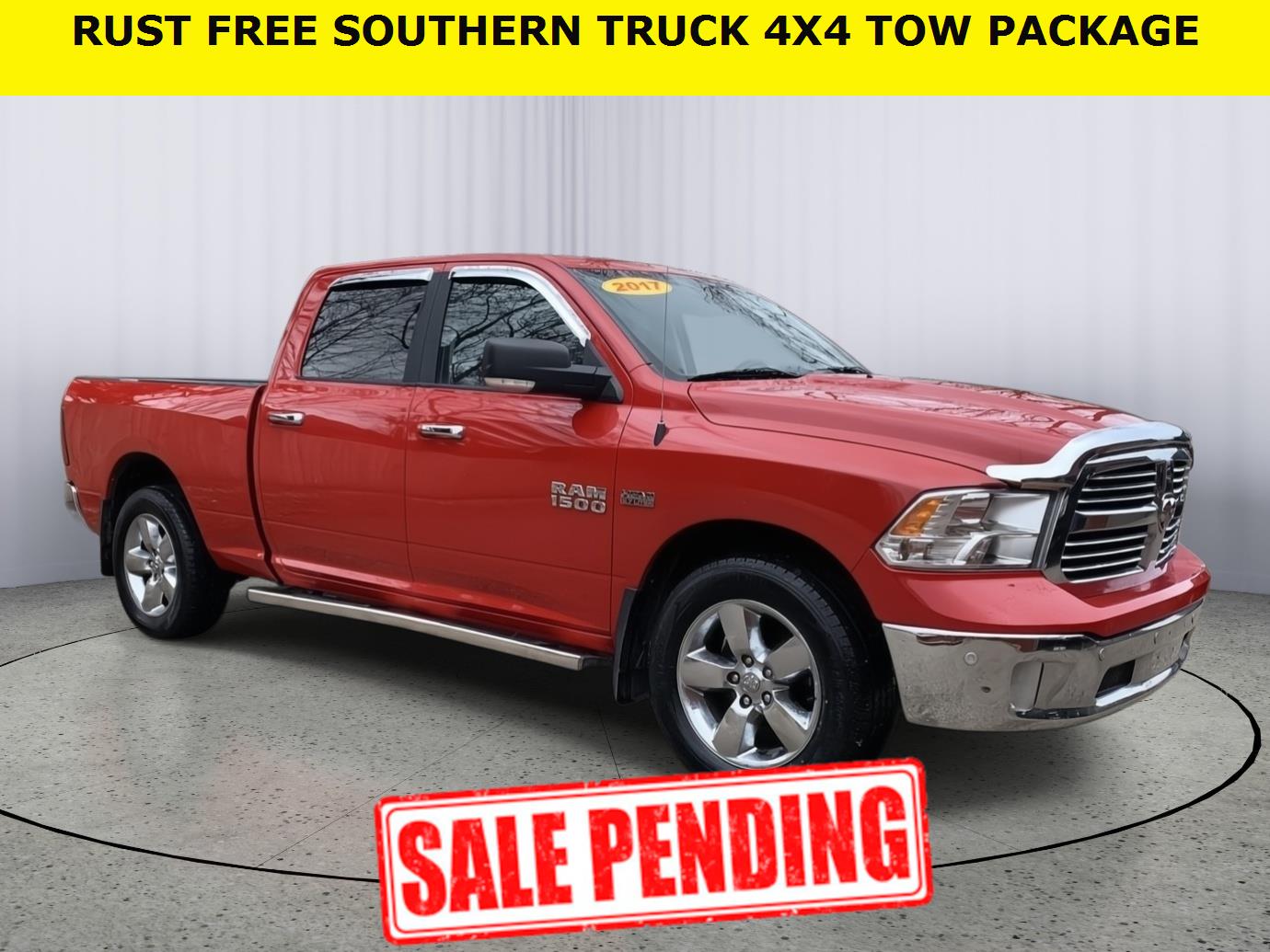 Flame Red Clearcoat 2017 RAM 1500 Big Horn Crew Cab 4WD Pickup Truck Four-Wheel Drive 8-Speed Automatic