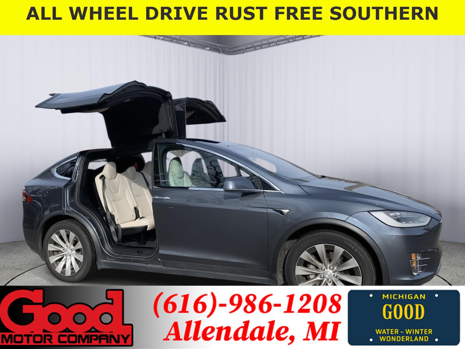 Midnight Silver Metallic 2019 Tesla Model X 75D AWD SUV / Crossover All-Wheel Drive Automatic