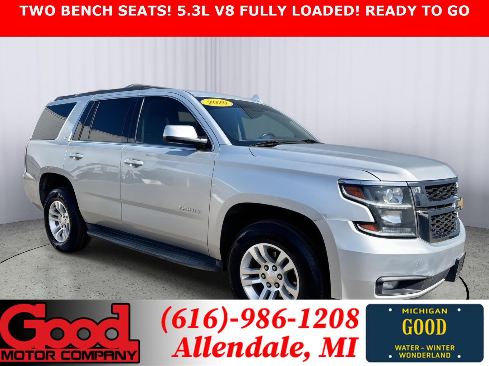 Silver Ice Metallic 2020 Chevrolet Tahoe SUV / Crossover Four-Wheel Drive 6-Speed Automatic