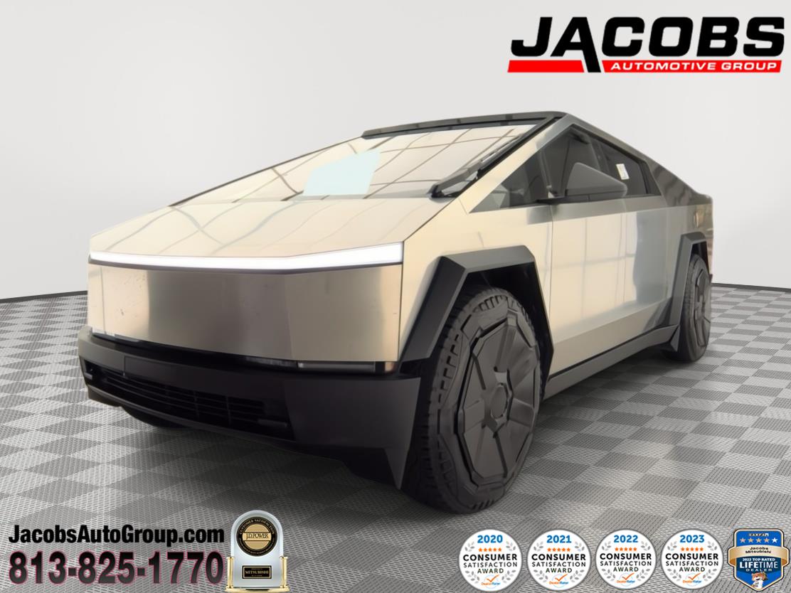Gray (Stainless Steel) 2024 Tesla Cybertruck Pickup Truck All-Wheel Drive Automatic