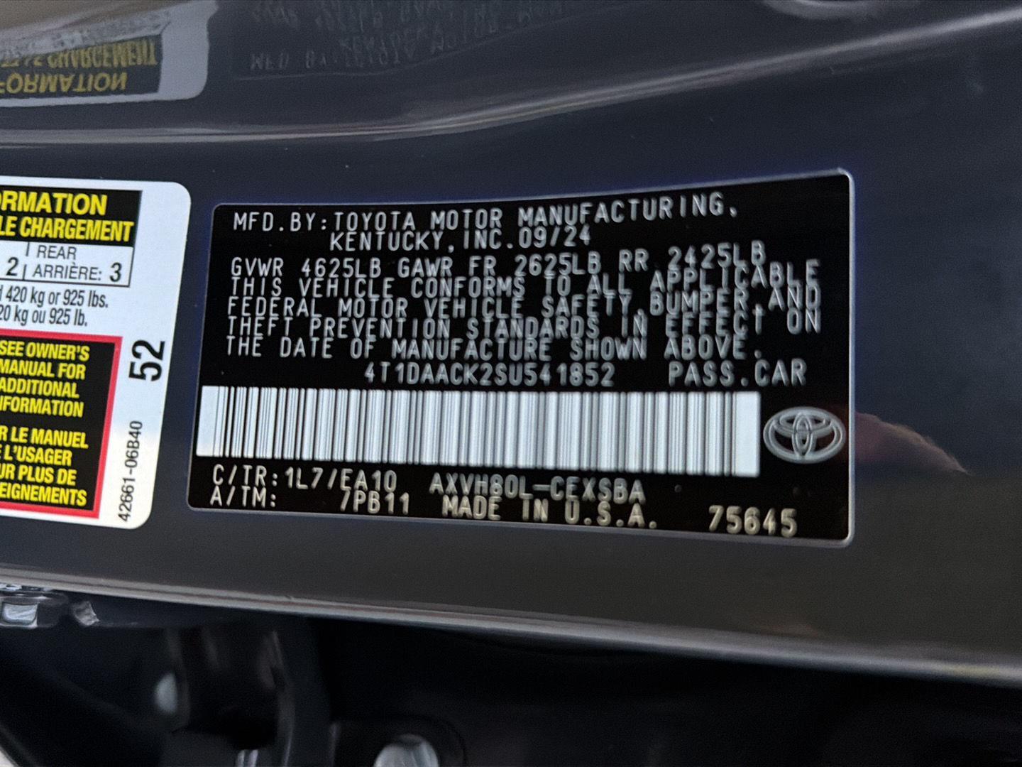 Used 2025 Toyota Camry Sedan