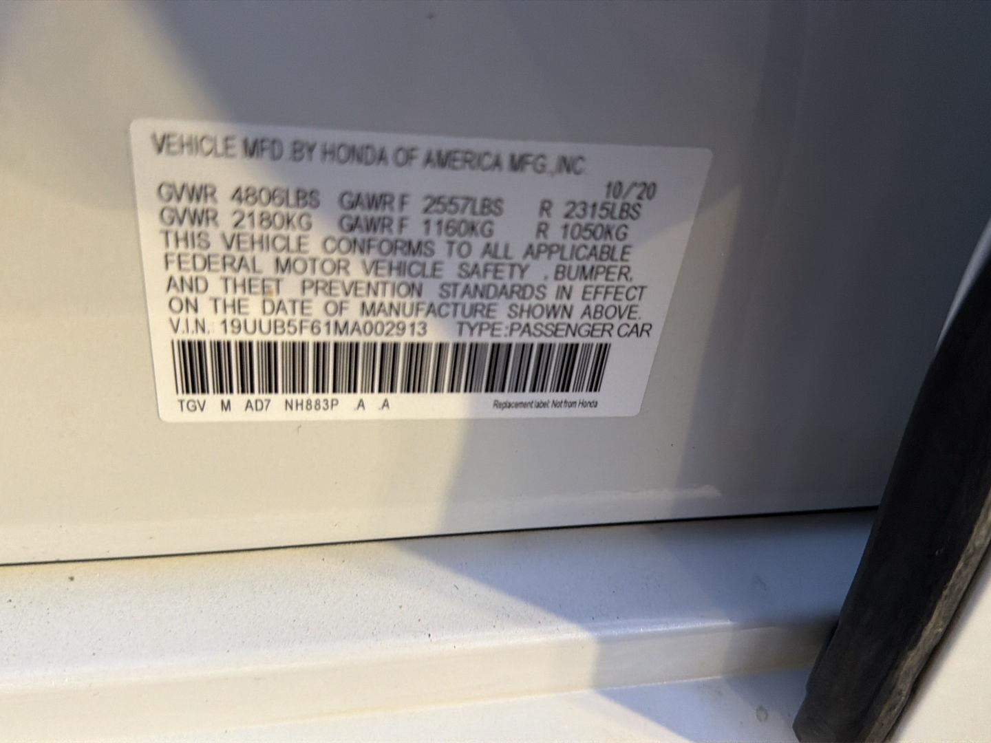 Used 2021 Acura TLX Sedan