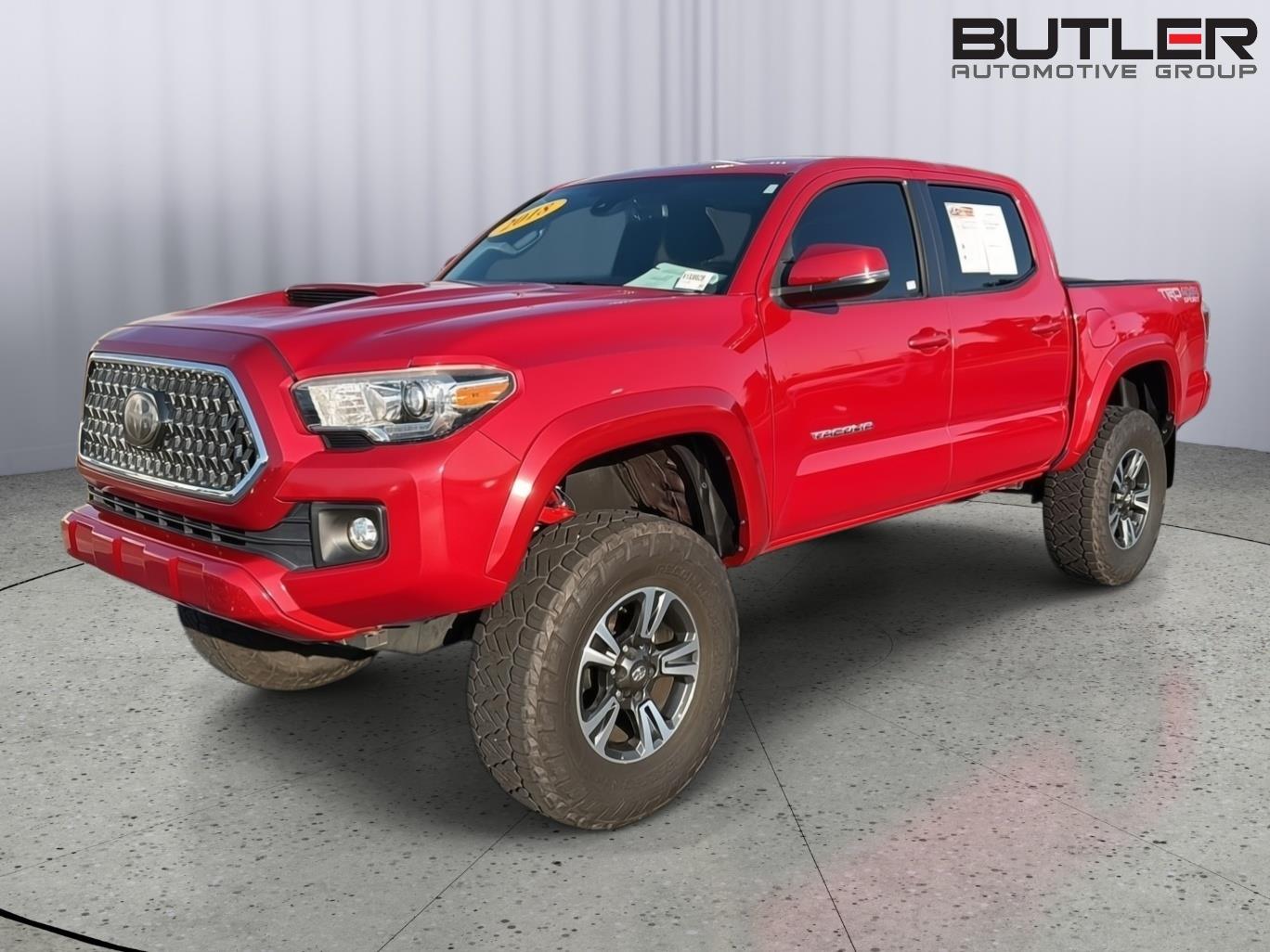 Barcelona Red Metallic 2018 Toyota Tacoma TRD Sport Double Cab 4WD Pickup Truck Four-Wheel Drive Manual