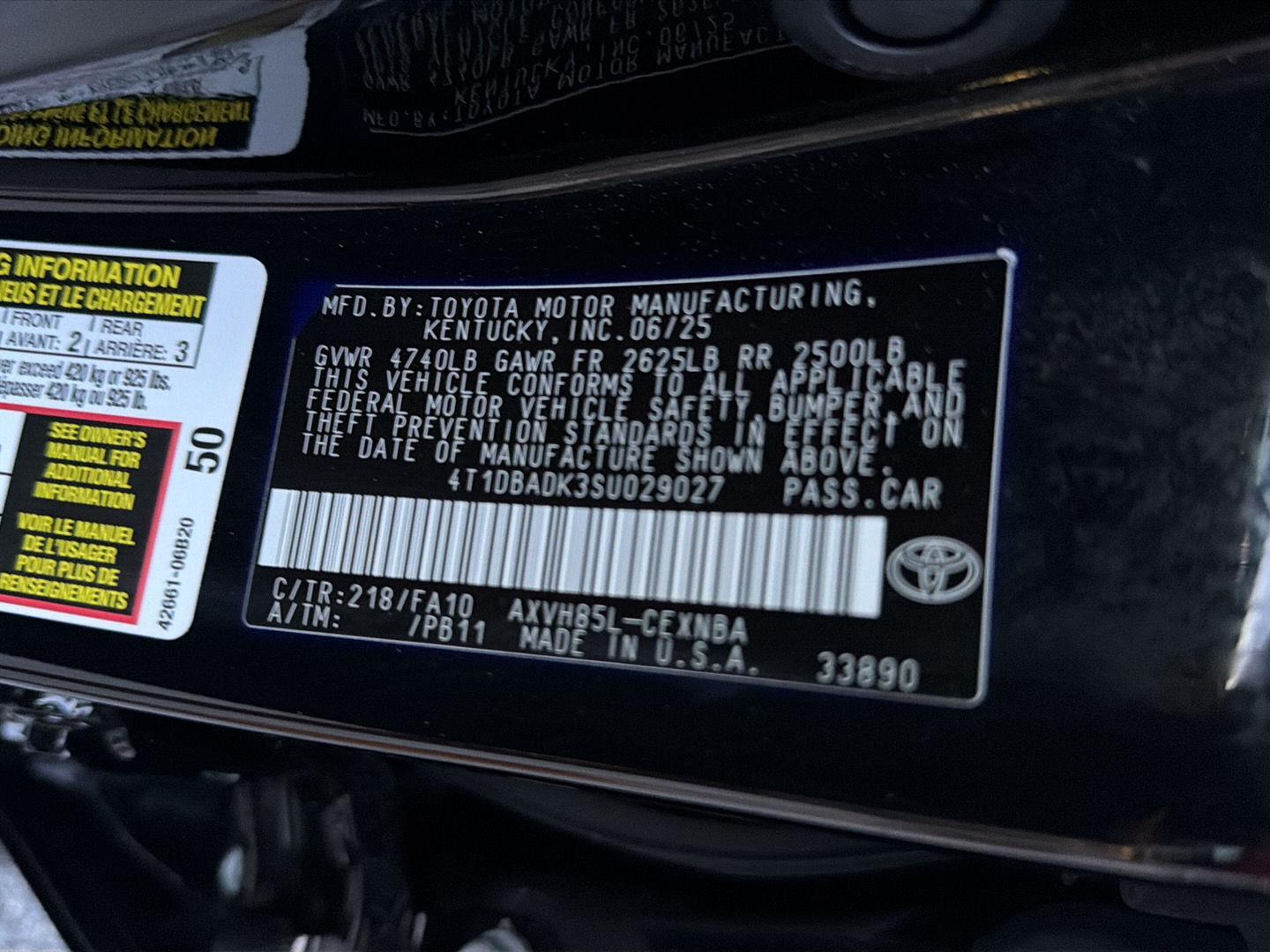 Used 2025 Toyota Camry Sedan