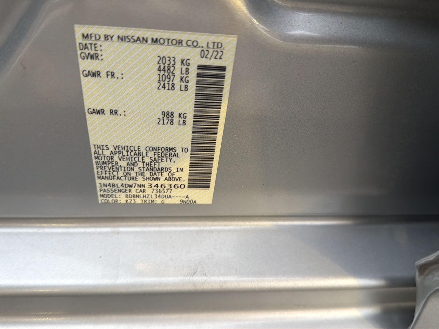 Used 2022 Nissan Altima Sedan