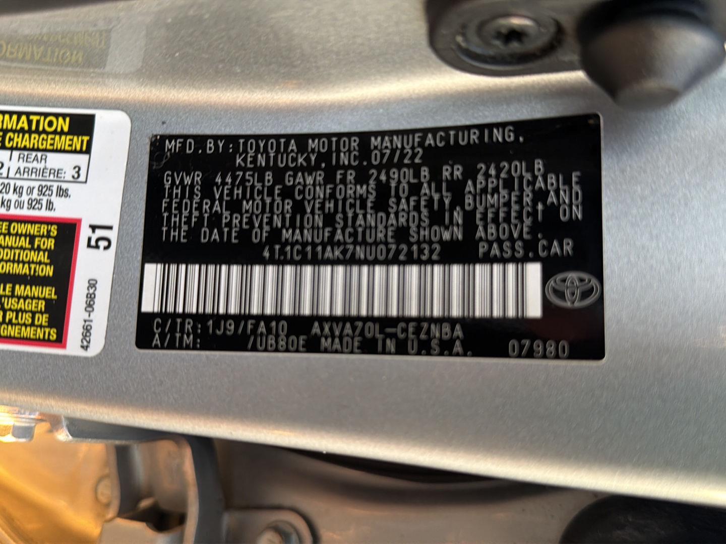Used 2022 Toyota Camry Sedan
