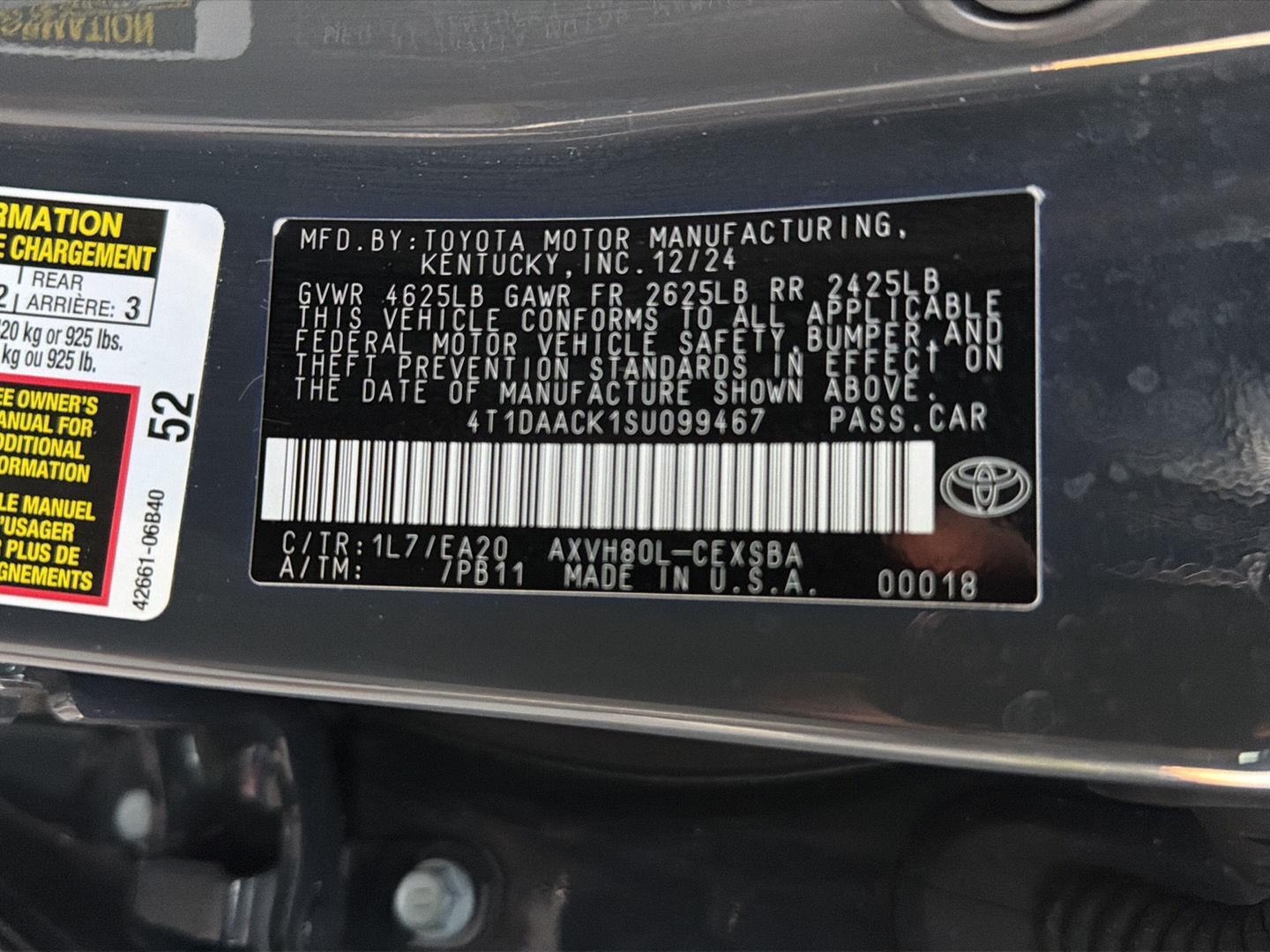 Used 2025 Toyota Camry Sedan