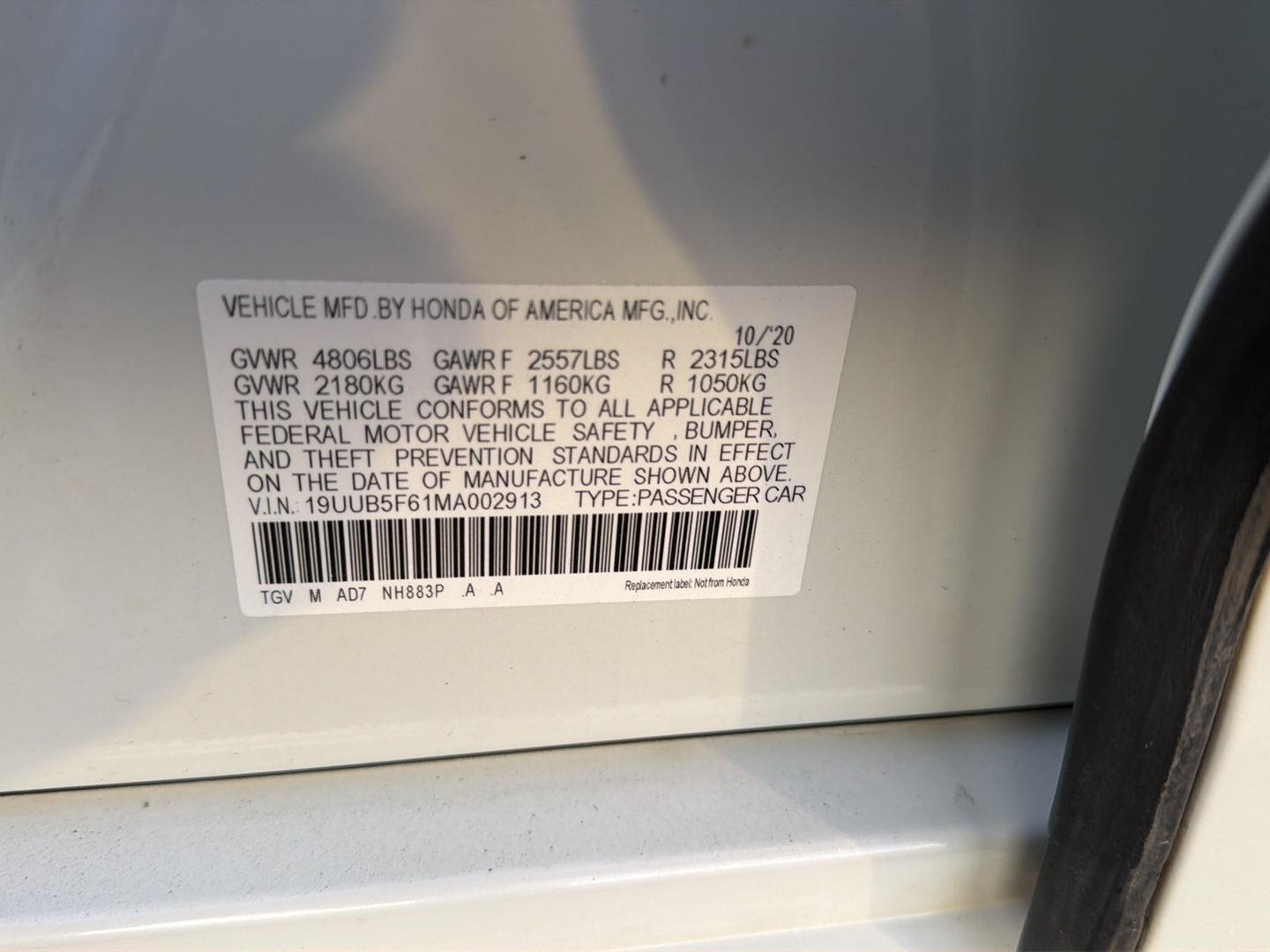 Used 2021 Acura TLX Sedan