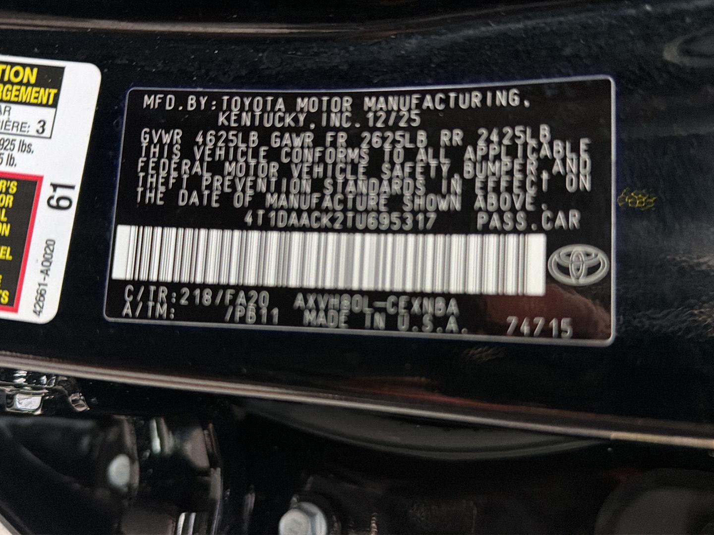 Used 2026 Toyota Camry Sedan