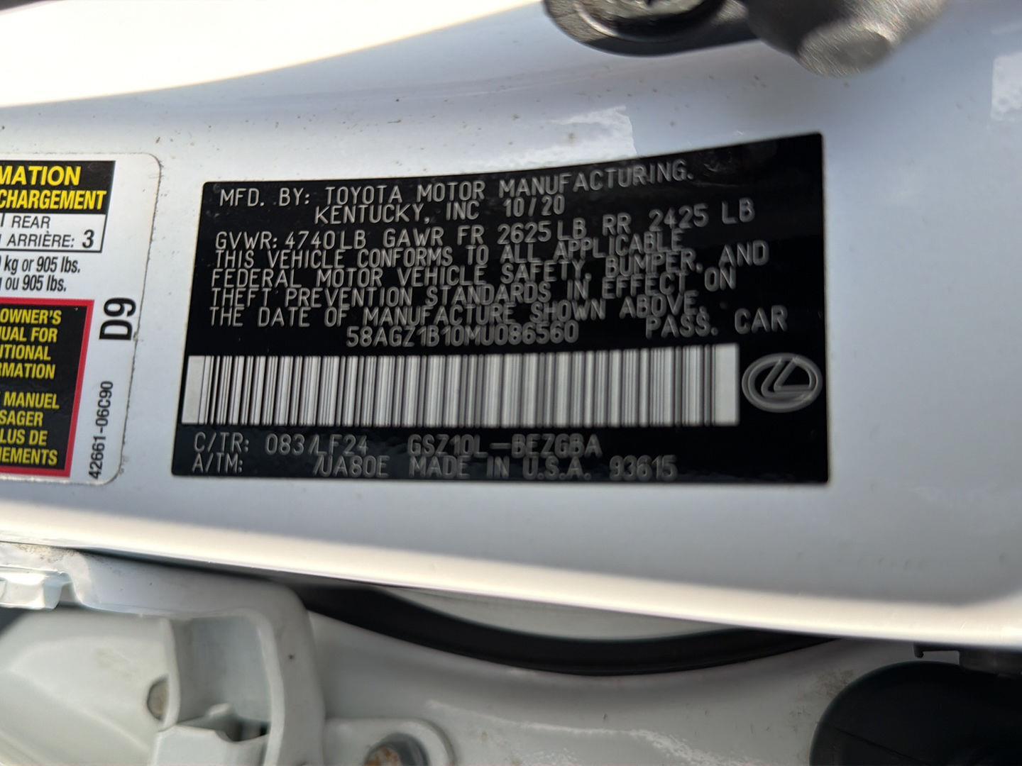 Used 2021 Lexus ES Sedan