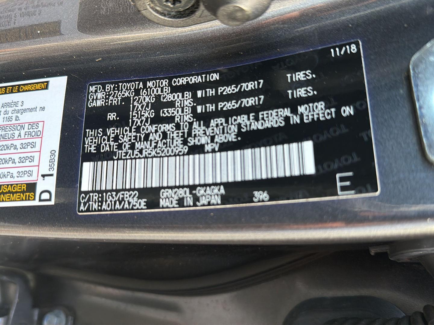 Used 2019 Toyota 4Runner SUV