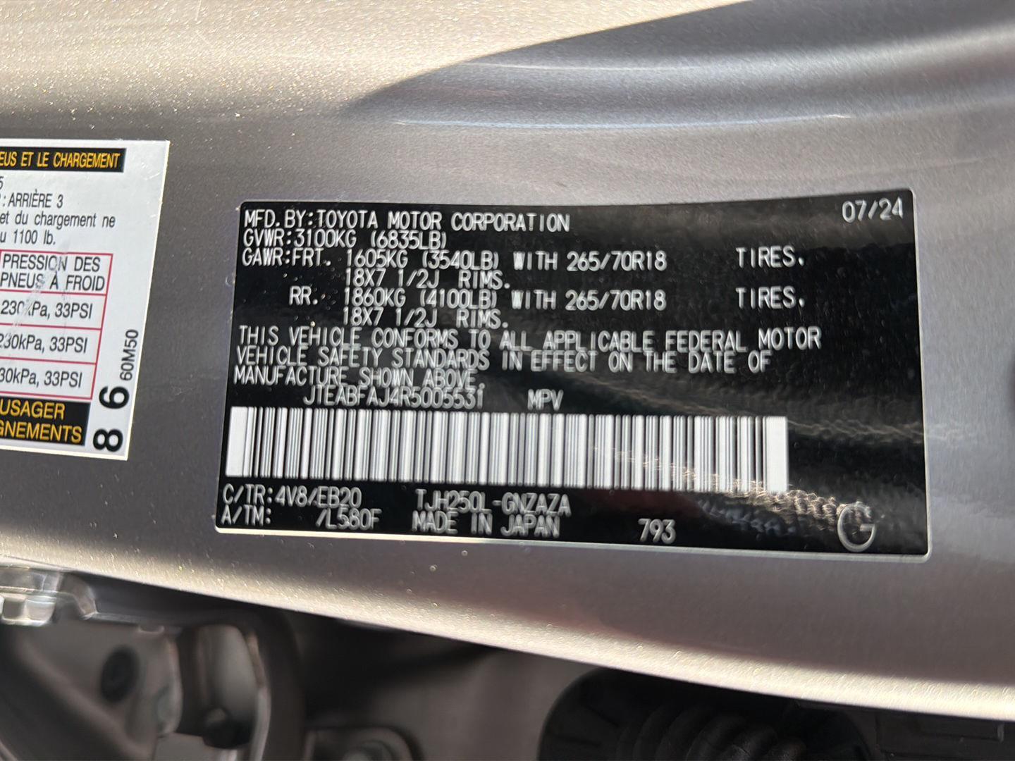 Used 2024 Toyota Land Cruiser SUV