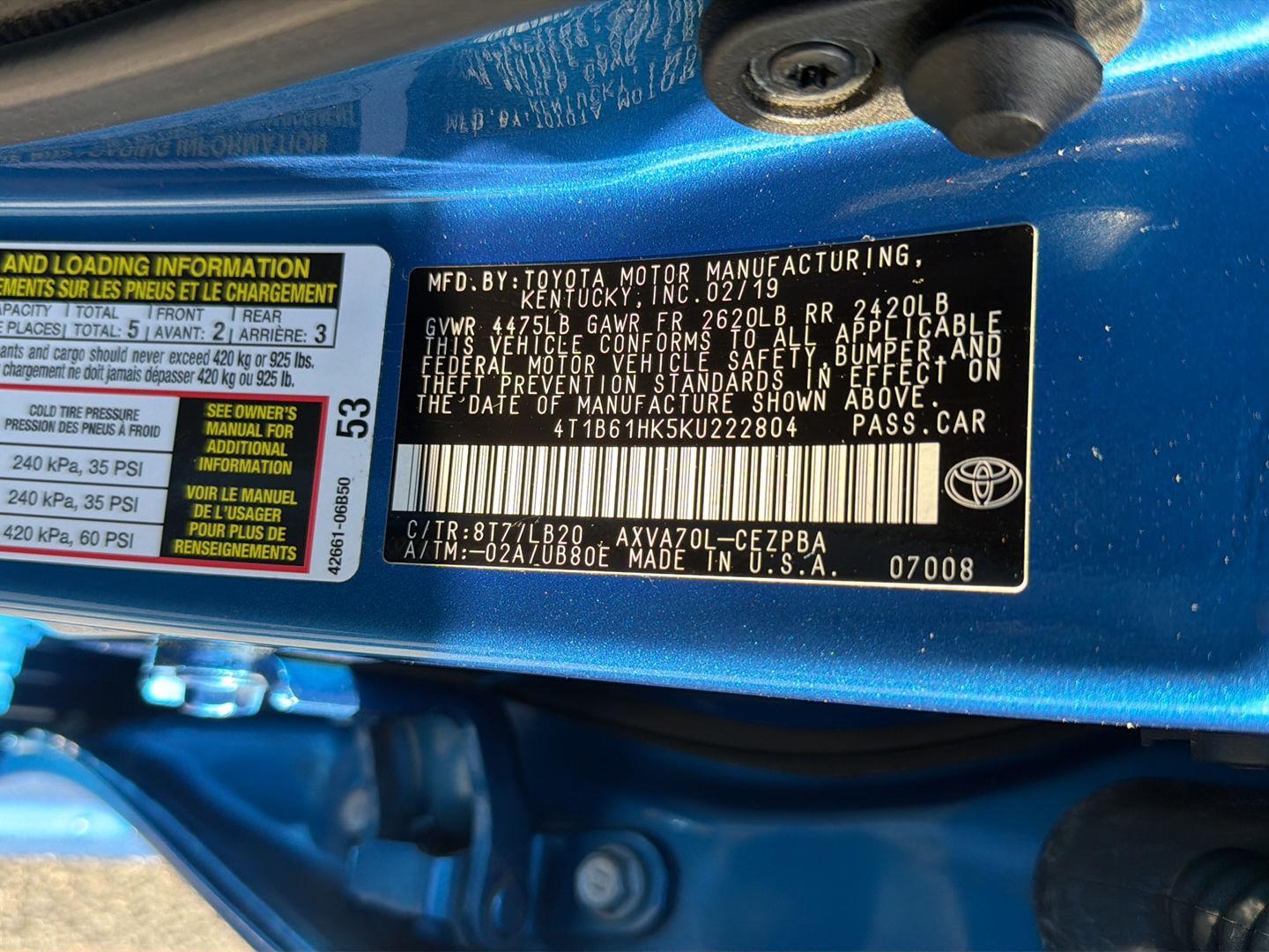 Used 2019 Toyota Camry Sedan