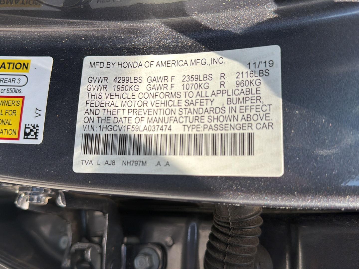 Used 2020 Honda Accord Sedan