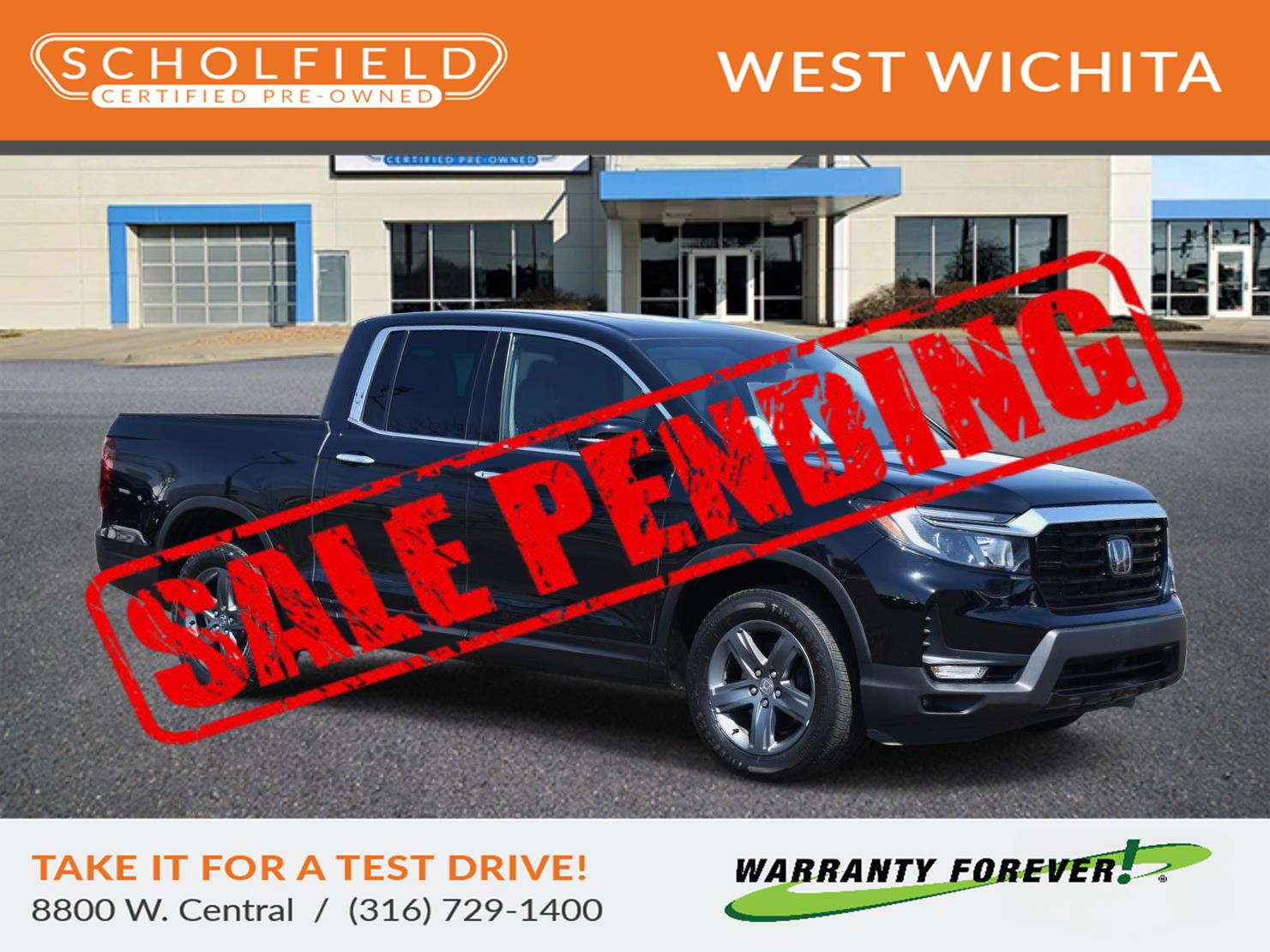 Crystal Black Pearl 2023 Honda Ridgeline Pickup Truck All-Wheel Drive Automatic