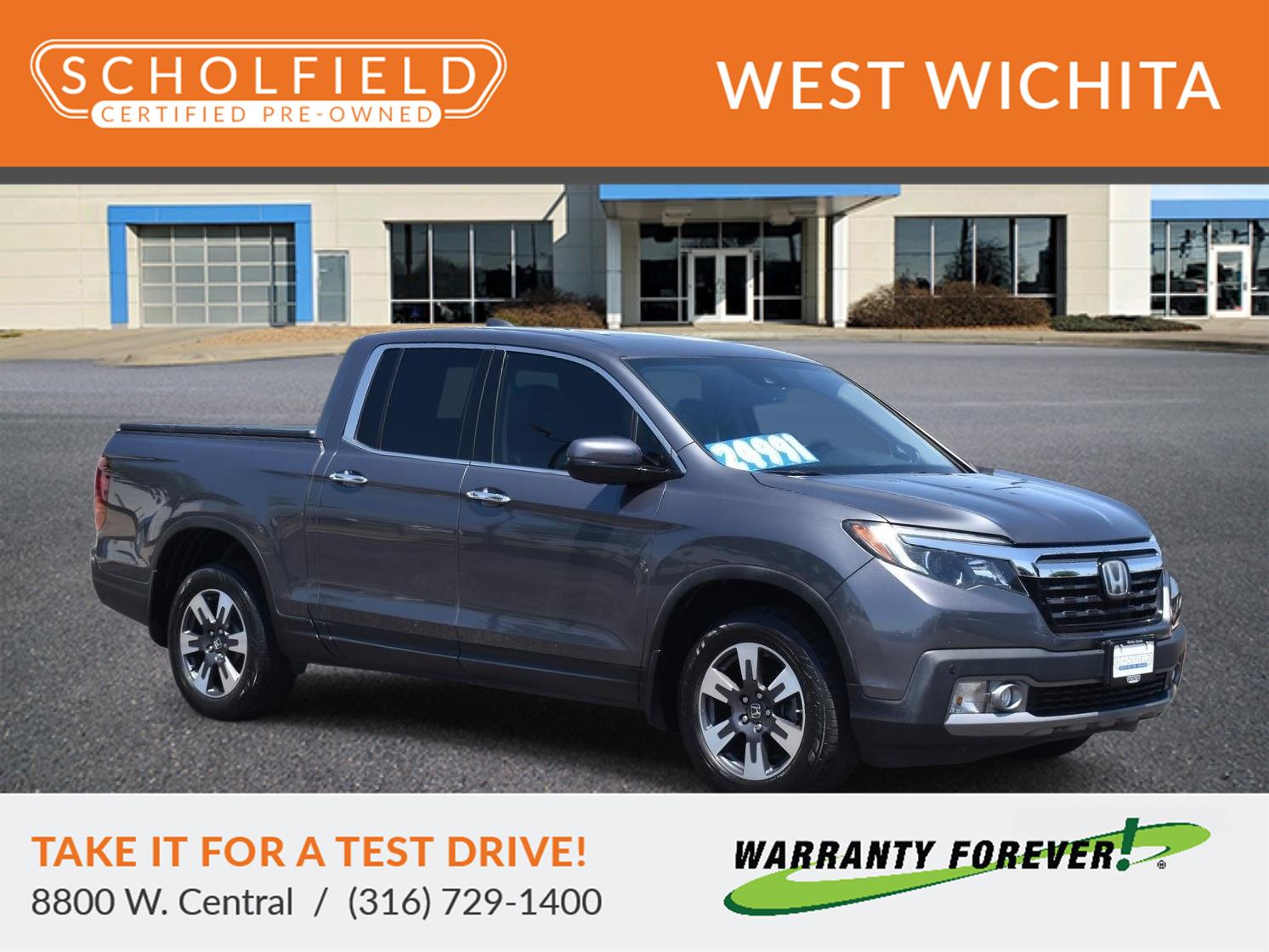 Gray (Modern Steel Metallic) 2019 Honda Ridgeline RTL-E AWD Pickup Truck All-Wheel Drive Automatic