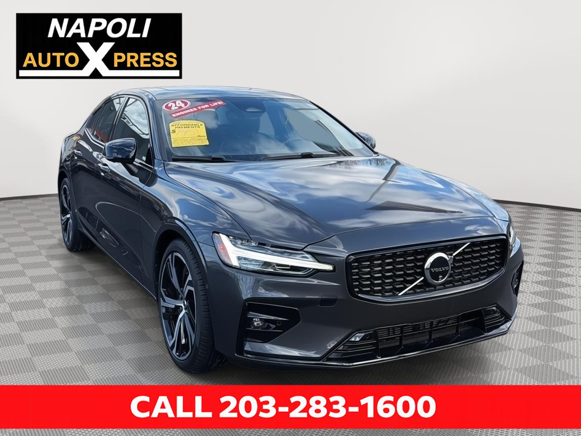 Gray (Thunder Grey Metallic) 2024 Volvo S60 B5 Plus Dark Theme FWD Sedan Front-Wheel Drive Automatic