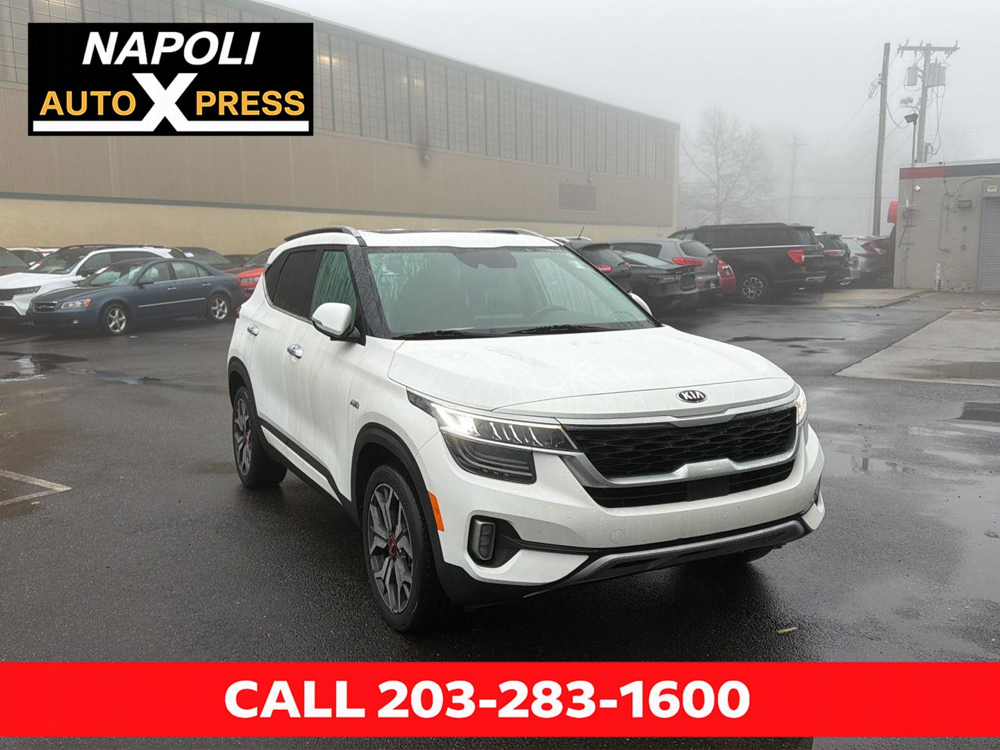 Snow White Pearl 2021 Kia Seltos SX Turbo AWD SUV / Crossover All-Wheel Drive Automatic