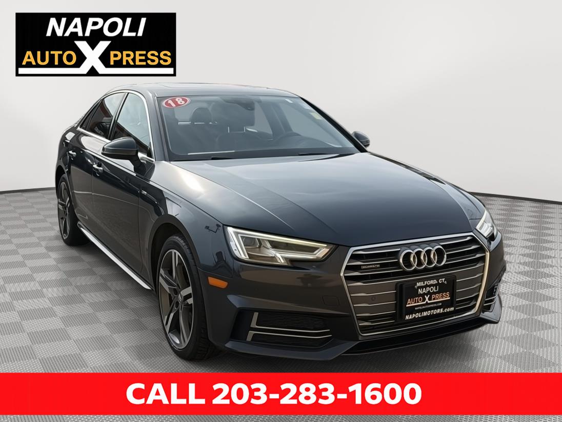 Manhattan Gray Metallic 2018 Audi A4 2.0 TFSI quattro Premium Plus AWD Sedan All-Wheel Drive Automatic