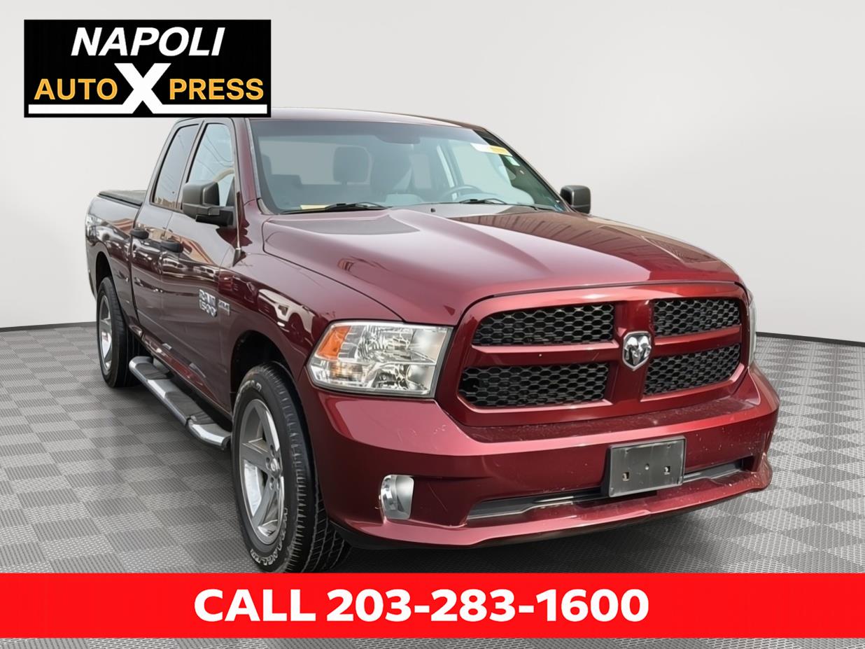 Delmonico Red Pearlcoat 2017 RAM 1500 Express Quad Cab 4WD Pickup Truck Four-Wheel Drive 8-Speed Automatic