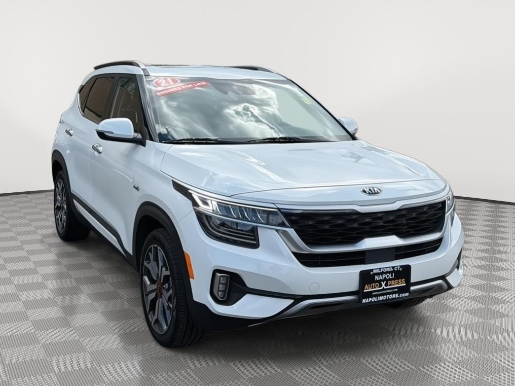 Snow White Pearl 2021 Kia Seltos SX Turbo AWD SUV / Crossover All-Wheel Drive Automatic