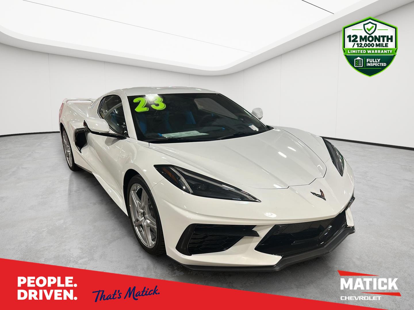 Arctic White 2023 Chevrolet Corvette Coupe Rear-Wheel Drive 8-Speed Dual Clutch