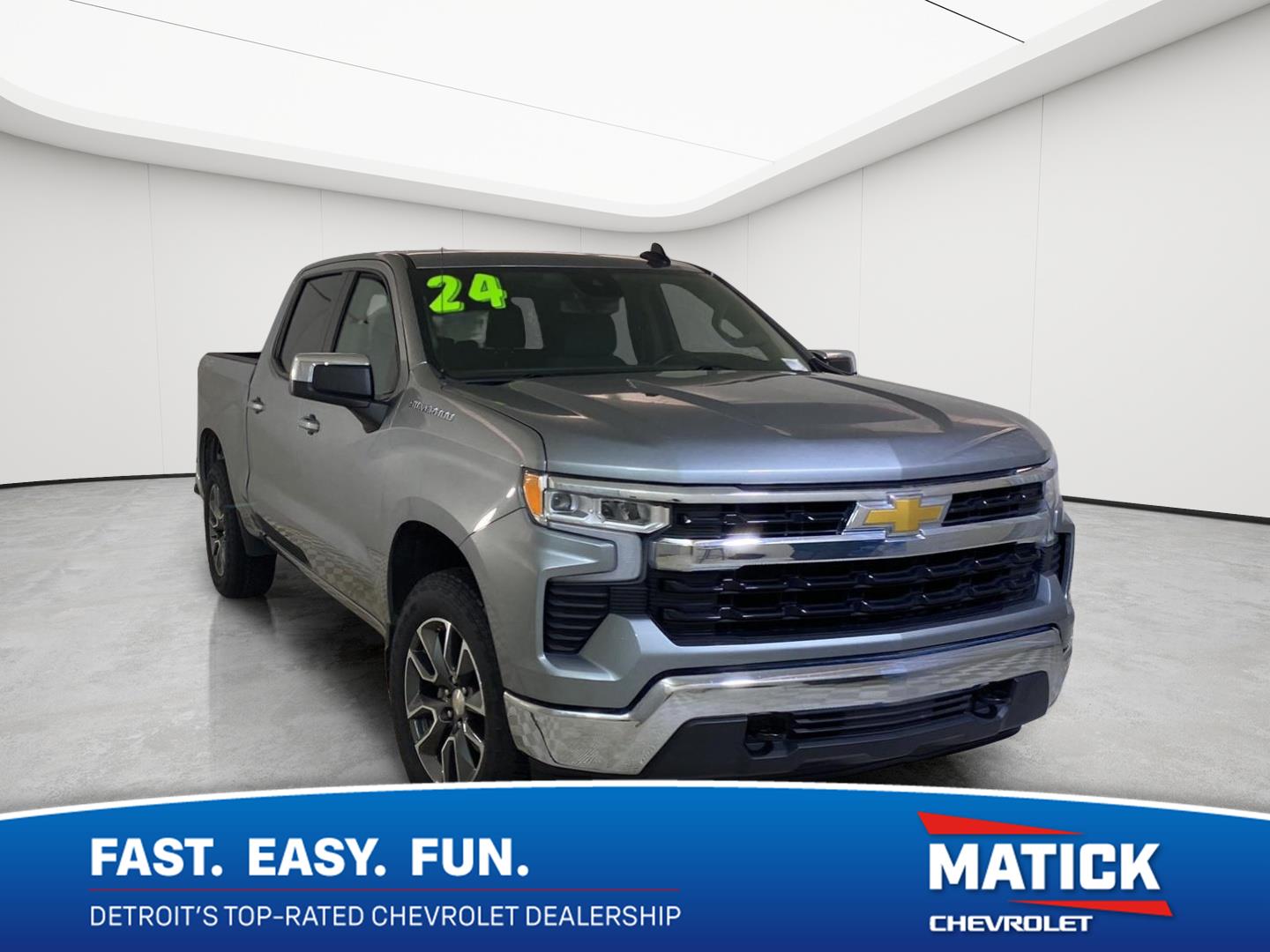 Sterling Gray Metallic 2024 Chevrolet Silverado 1500 Pickup Truck Four-Wheel Drive Automatic