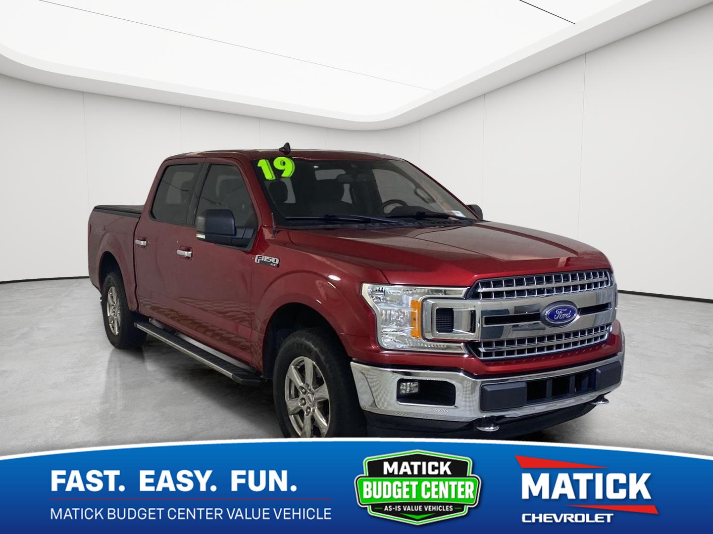 Ruby Red Metallic Tinted Clearcoat 2019 Ford F-150 Pickup Truck Four-Wheel Drive Automatic