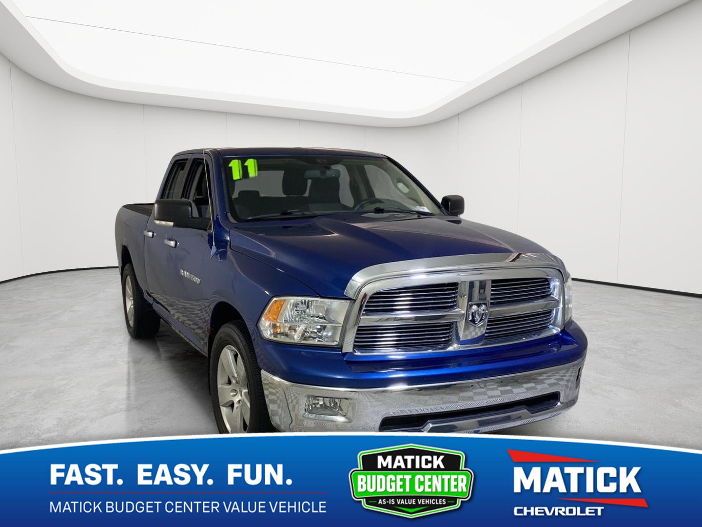 Deep Water Blue Pearl 2011 RAM 1500 Pickup Truck Four-Wheel Drive 5-Speed Automatic