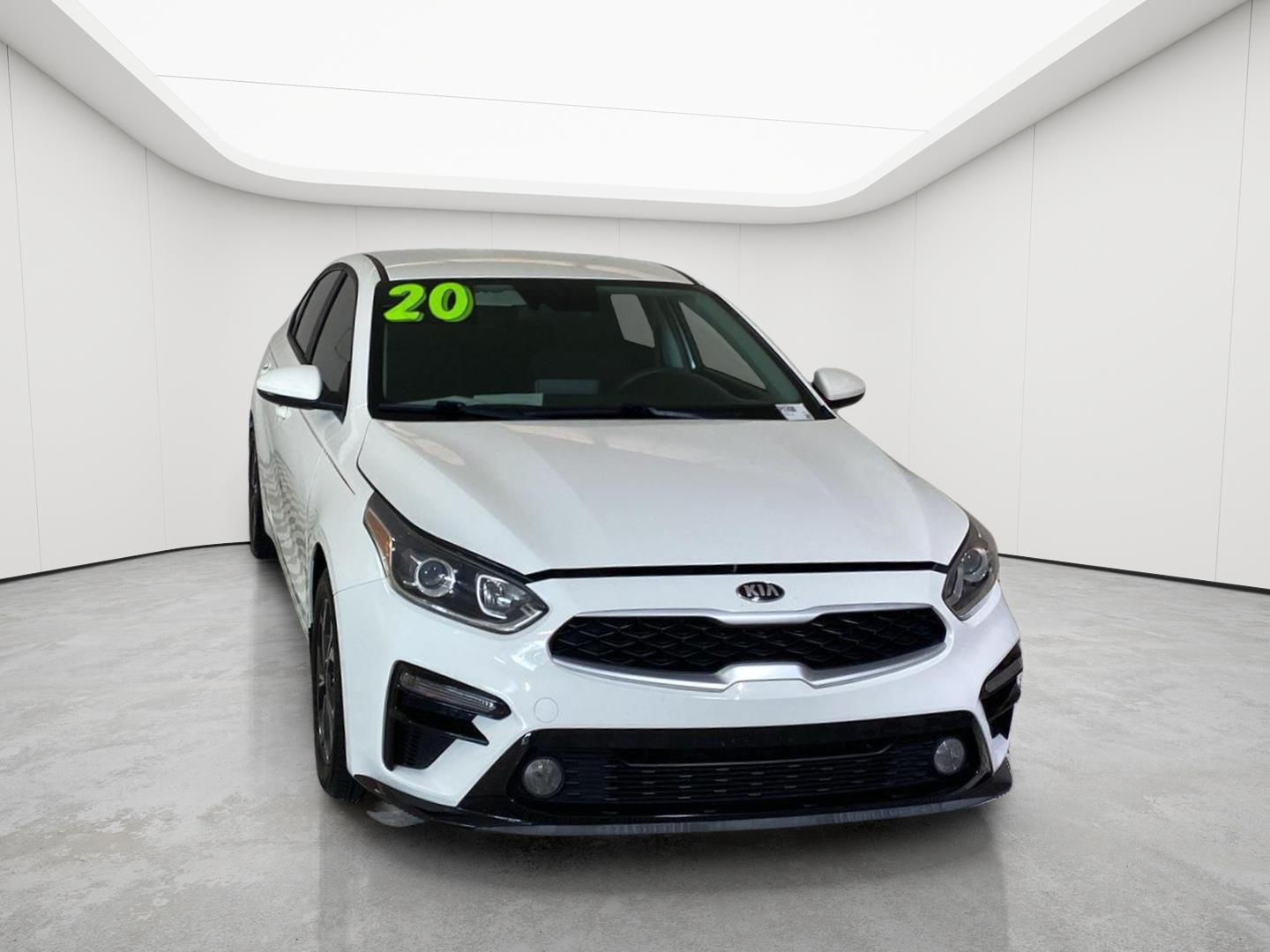 Clear White 2020 Kia Forte Sedan Front-Wheel Drive Continuously Variable Transmission