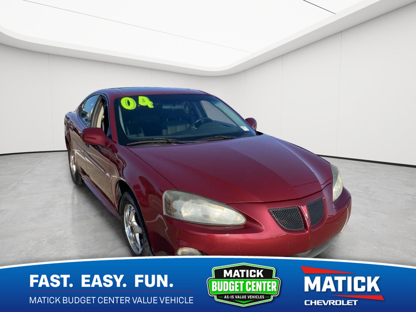 Sport Red Metallic 2004 Pontiac Grand Prix Sedan Front-Wheel Drive 4-Speed Automatic Overdrive