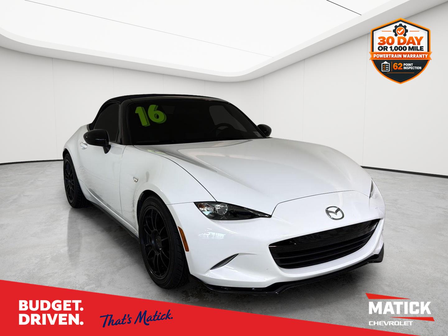 Arctic White 2016 Mazda MX-5 Miata Convertible Rear-Wheel Drive Manual