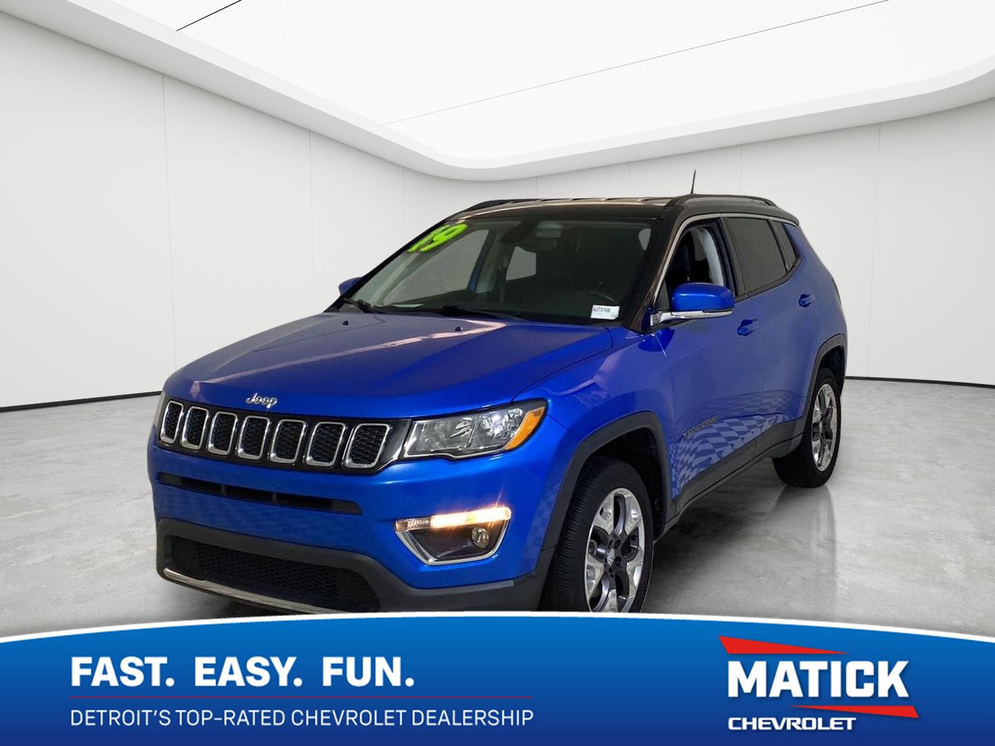 Laser Blue Pearlcoat 2019 Jeep Compass SUV / Crossover Four-Wheel Drive 9-Speed Automatic
