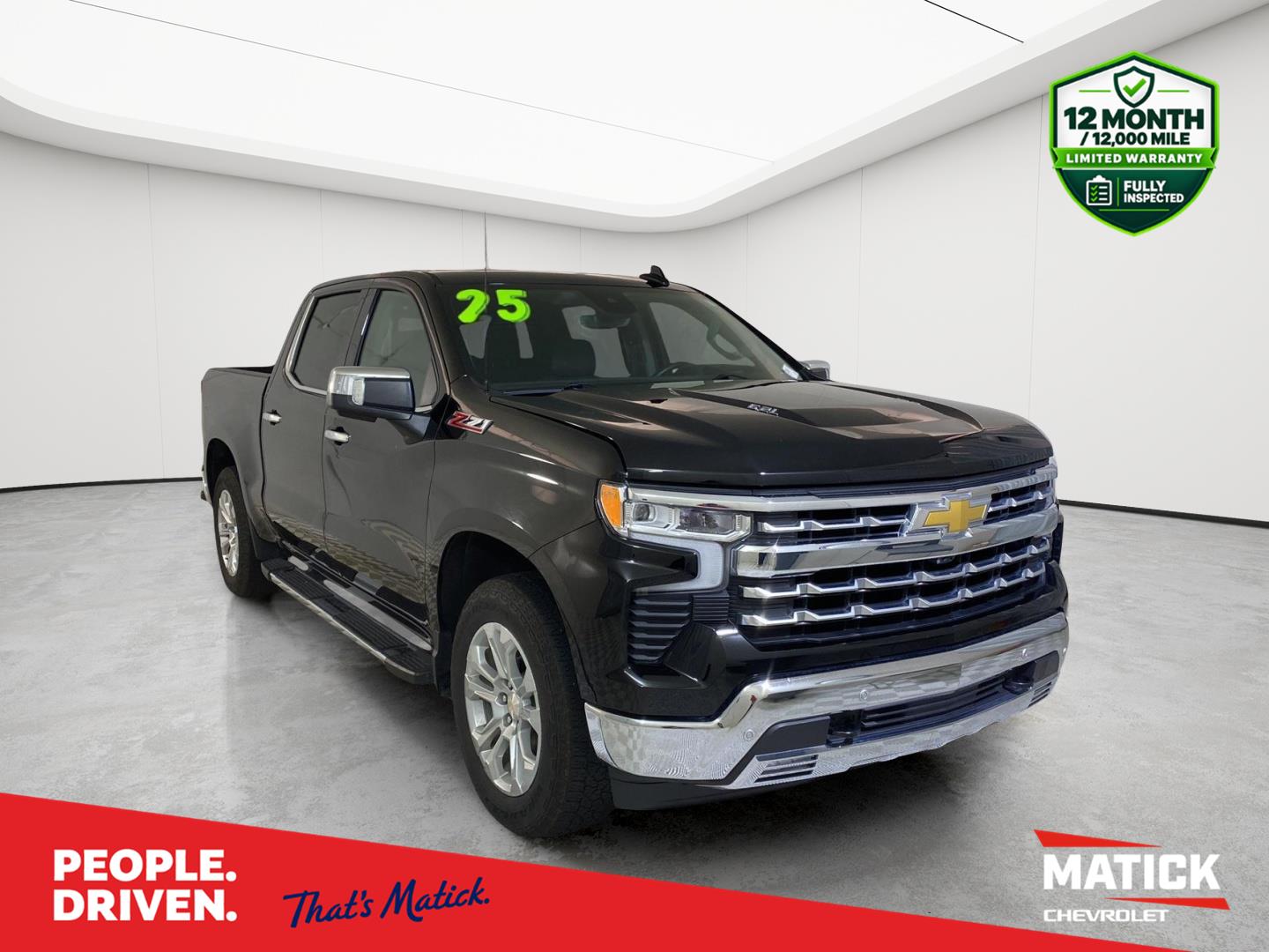 Black 2025 Chevrolet Silverado 1500 Pickup Truck Four-Wheel Drive Automatic