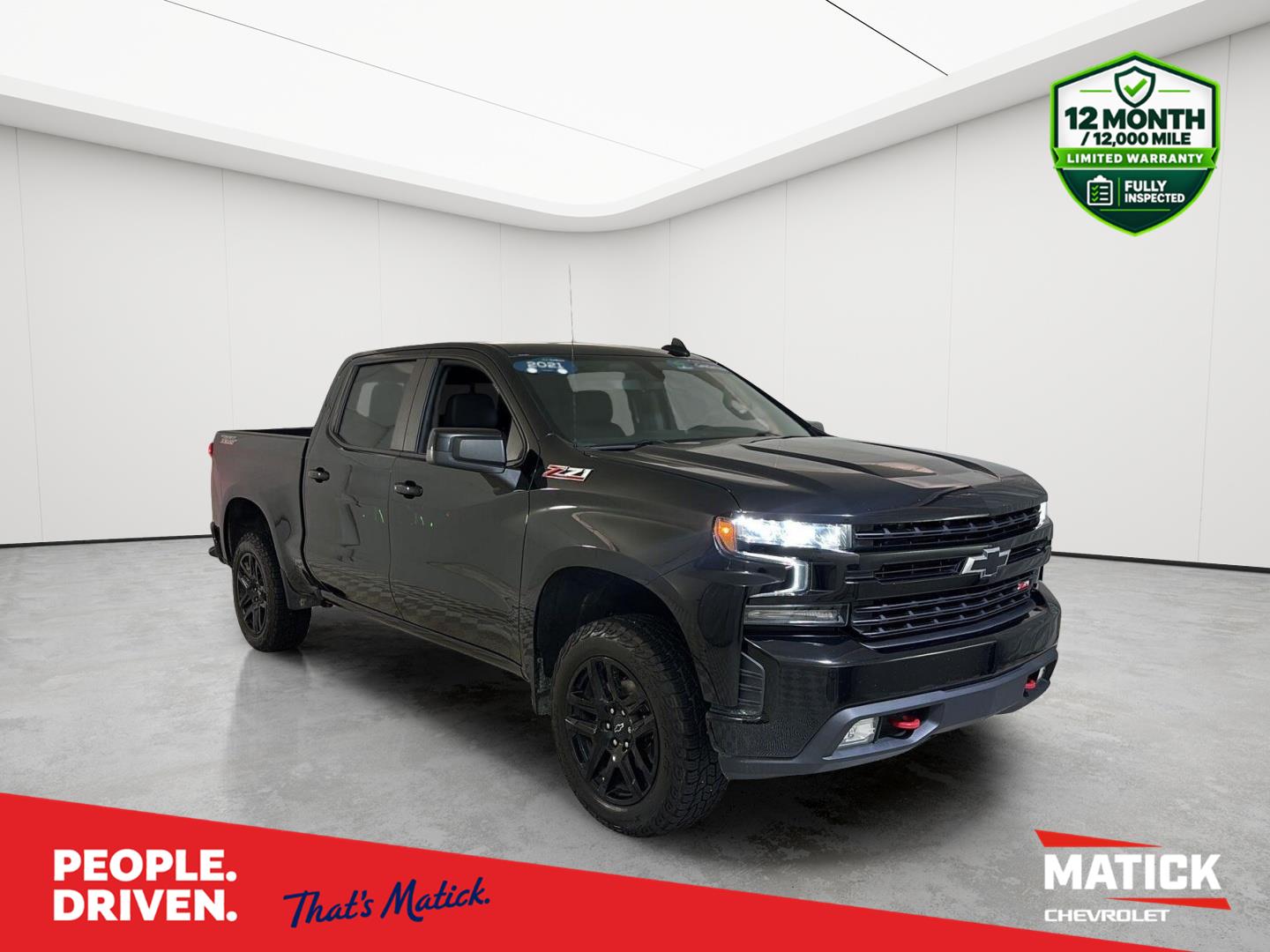 Black 2021 Chevrolet Silverado 1500 Pickup Truck Four-Wheel Drive Automatic