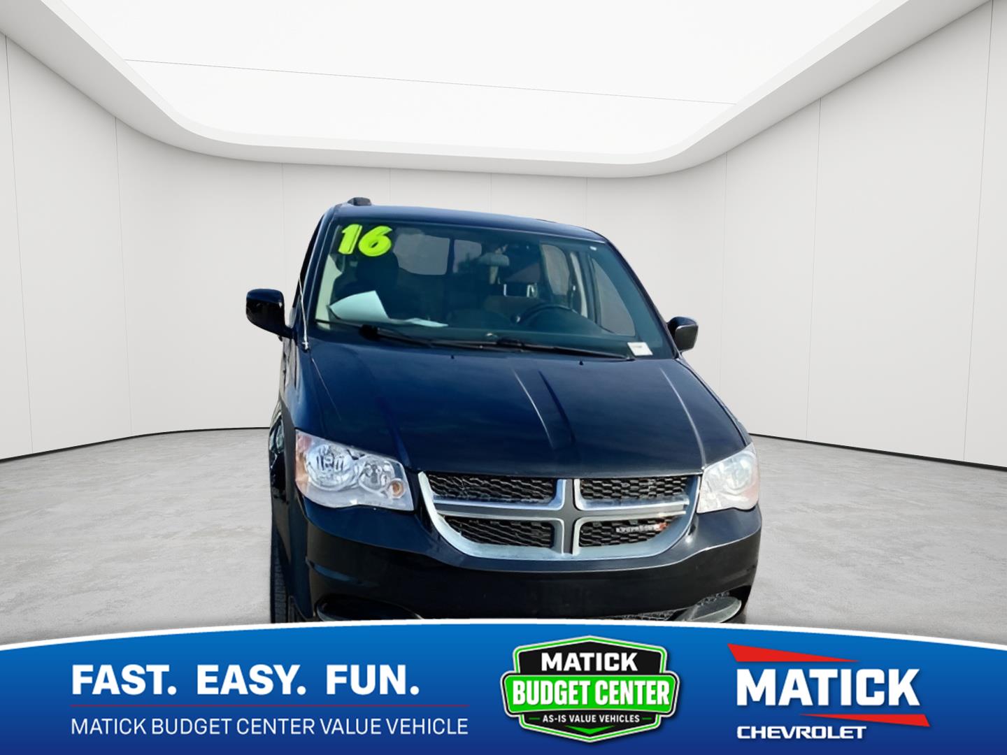 Brilliant Black Crystal Pearlcoat 2016 Dodge Grand Caravan Minivan Front-Wheel Drive 6-Speed Automatic