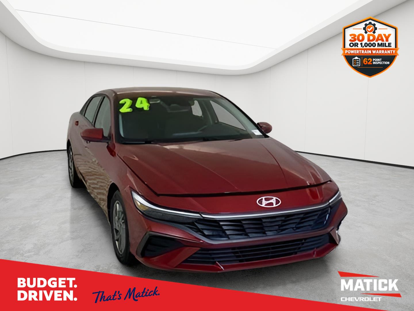 Ultimate Red 2024 Hyundai Elantra Sedan Front-Wheel Drive Continuously Variable Transmission