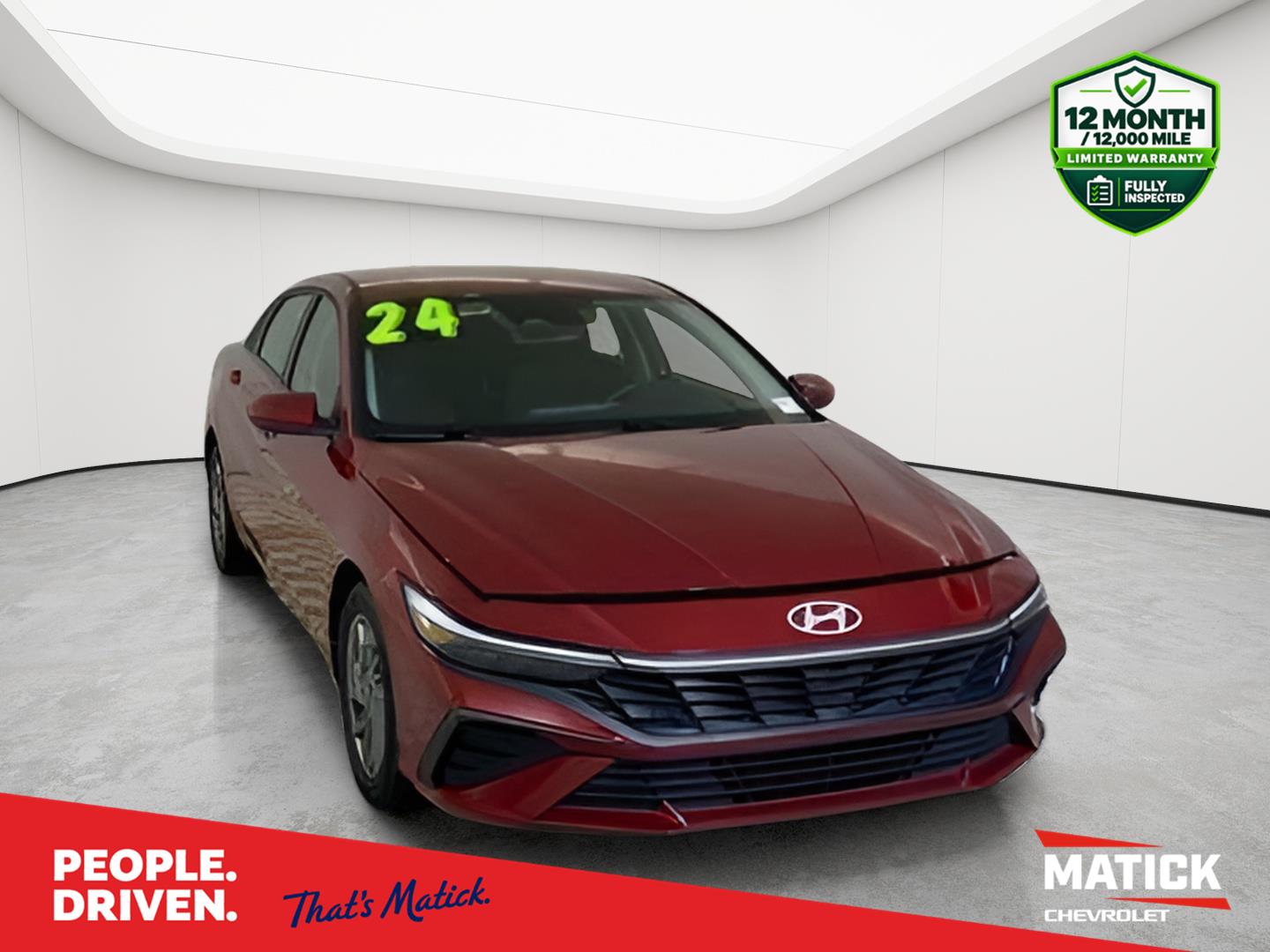 Ultimate Red 2024 Hyundai Elantra Sedan Front-Wheel Drive Continuously Variable Transmission