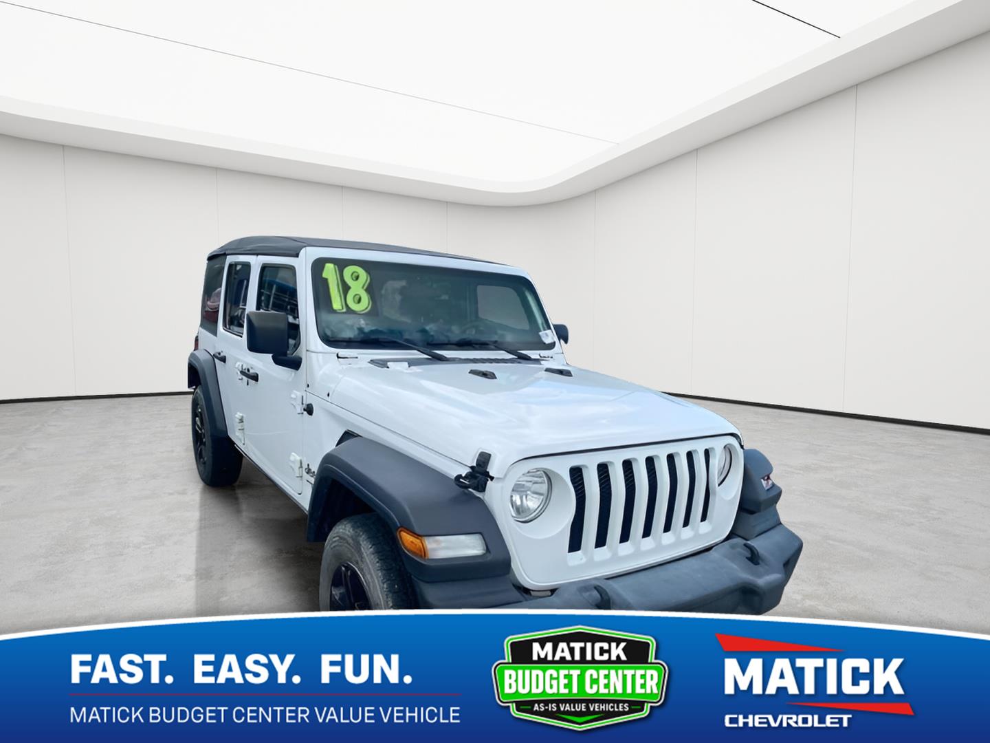 Bright White Clearcoat 2018 Jeep Wrangler SUV / Crossover Four-Wheel Drive 8-Speed Automatic