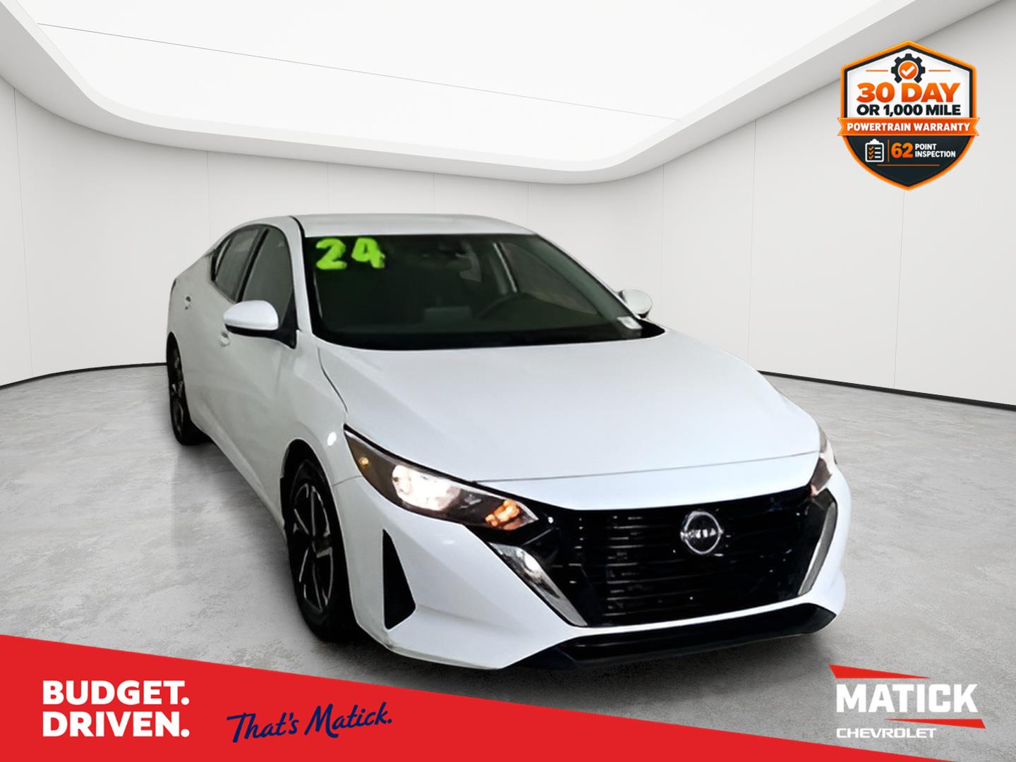 White (Fresh Powder) 2024 Nissan Sentra Sedan Front-Wheel Drive Continuously Variable Transmission