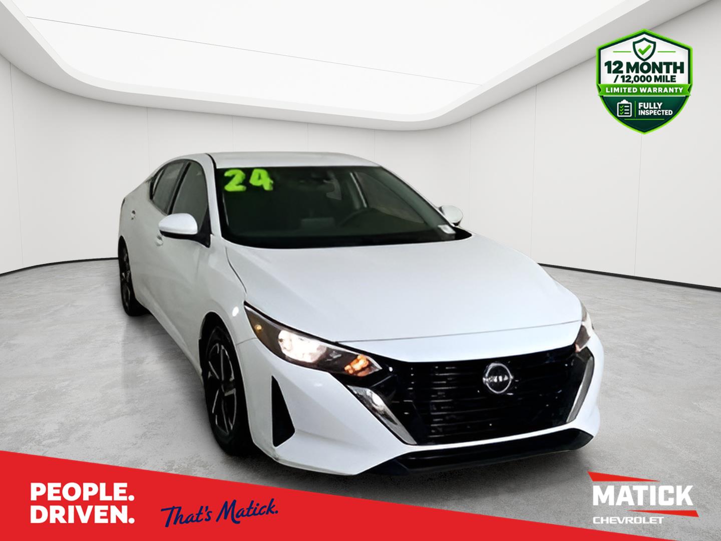 White (Fresh Powder) 2024 Nissan Sentra Sedan Front-Wheel Drive Continuously Variable Transmission