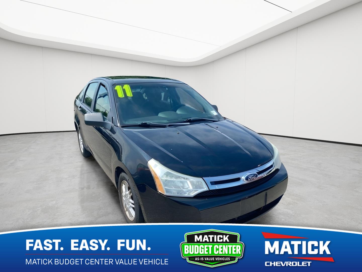 Black (Ebony) 2011 Ford Focus Sedan Front-Wheel Drive 4-Speed Automatic