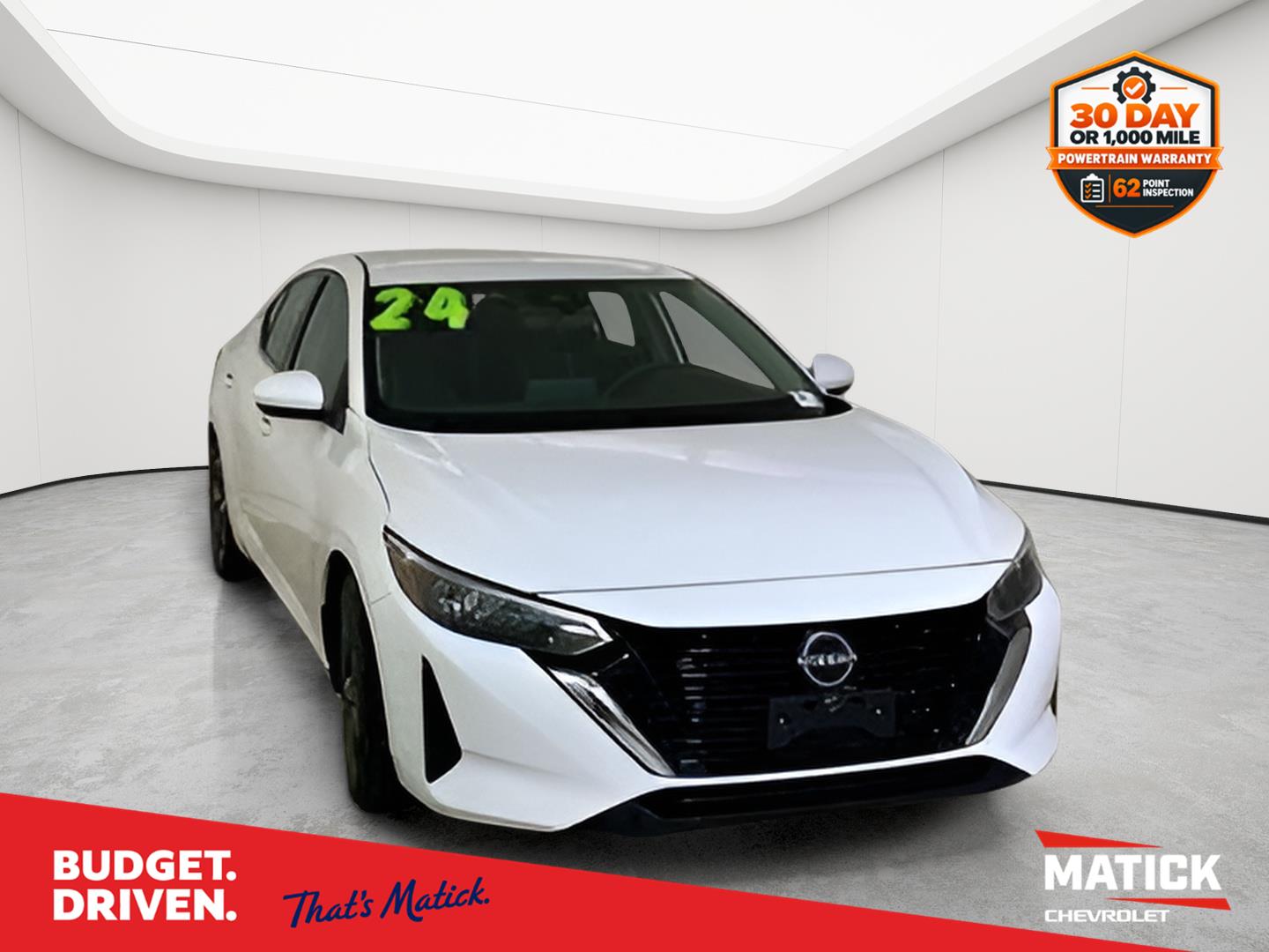 White (Fresh Powder) 2024 Nissan Sentra Sedan Front-Wheel Drive Continuously Variable Transmission