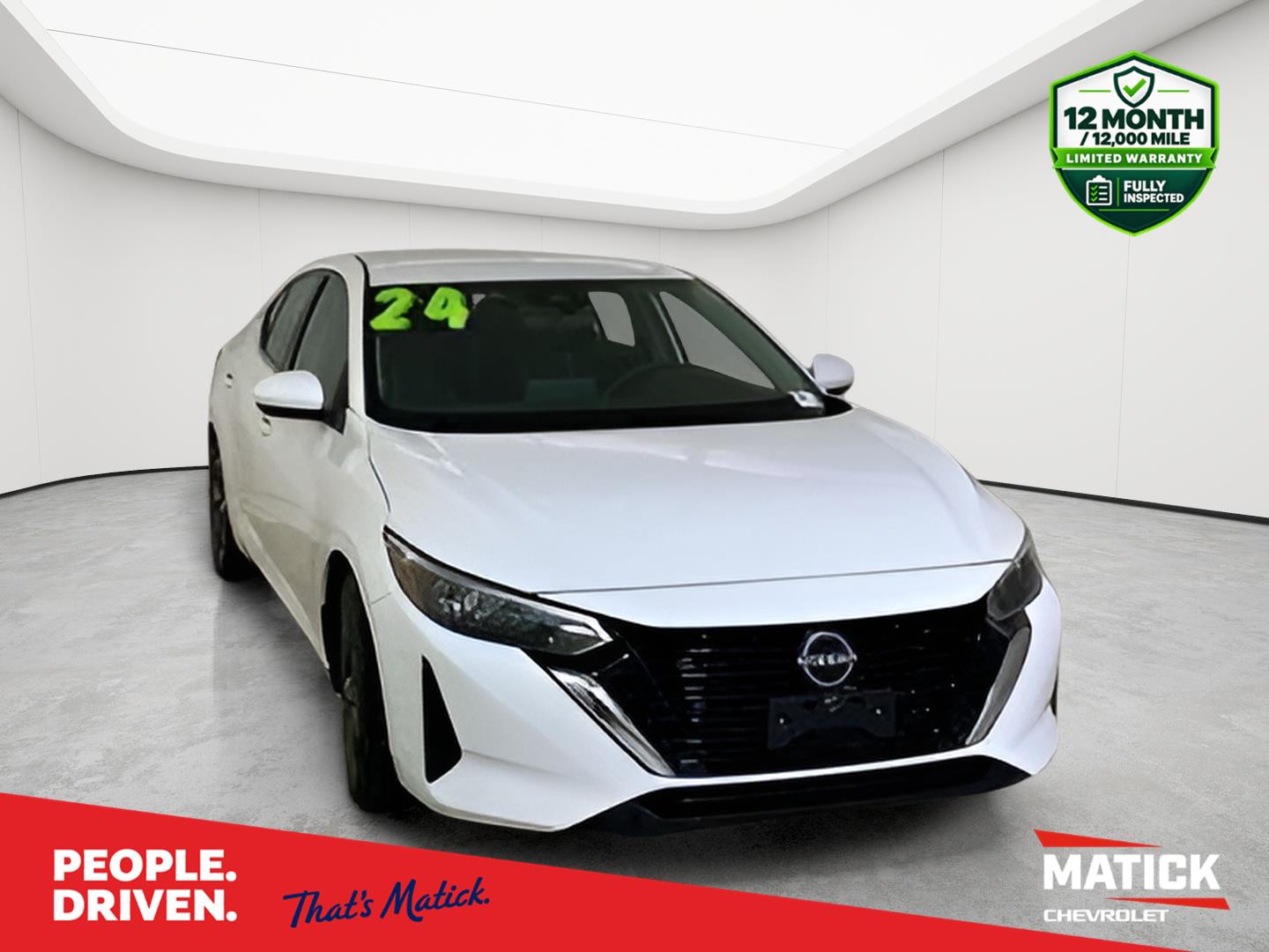 White (Fresh Powder) 2024 Nissan Sentra Sedan Front-Wheel Drive Continuously Variable Transmission