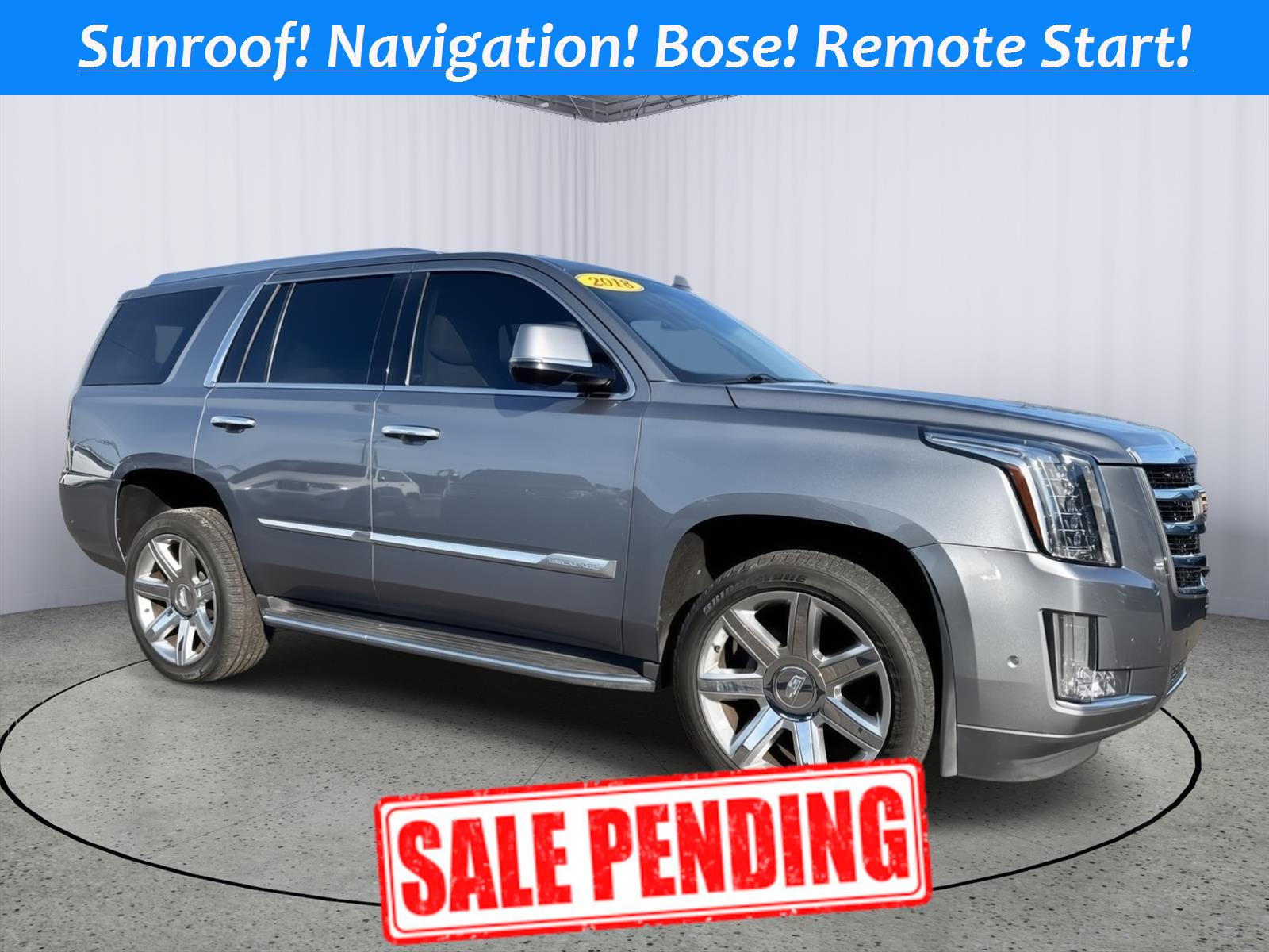 Gray (Satin Steel Metallic) 2018 Cadillac Escalade Luxury 4WD SUV / Crossover Four-Wheel Drive