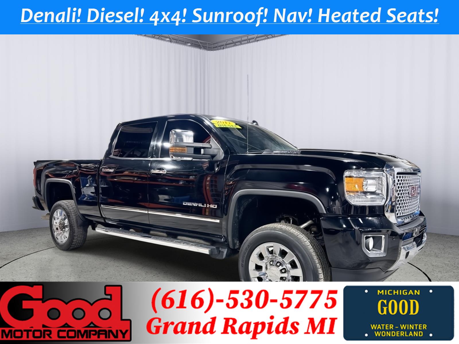 Onyx Black 2017 GMC Sierra 2500HD Denali Crew Cab SB 4WD Pickup Truck Four-Wheel Drive 6-Speed Automatic