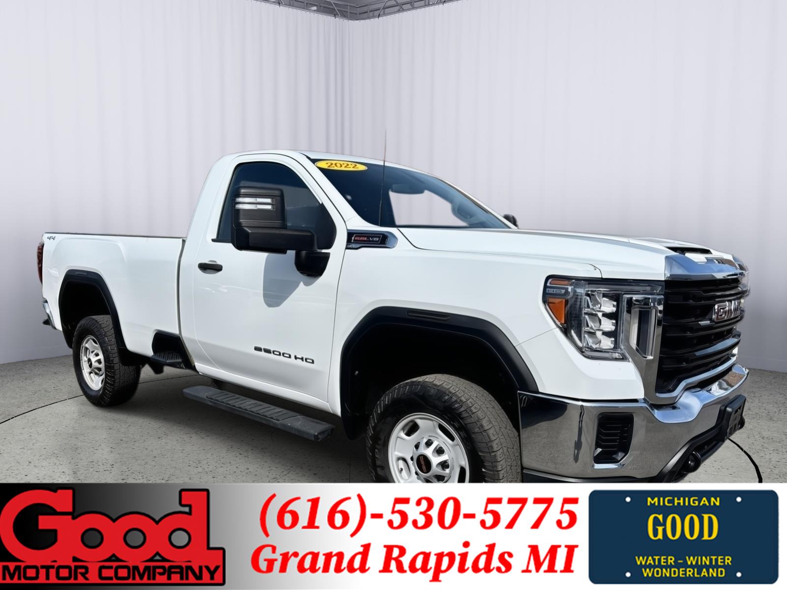 Summit White 2022 GMC Sierra 2500HD Pro Regular Cab LB 4WD Pickup Truck Four-Wheel Drive 6-Speed Automatic